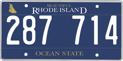 RI license plate 287714