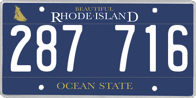 RI license plate 287716