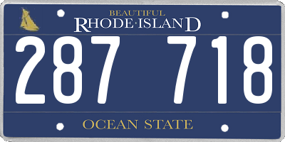 RI license plate 287718