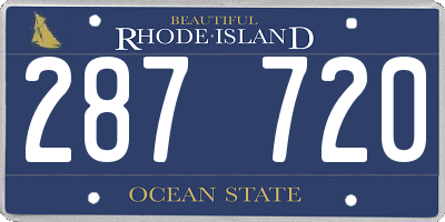 RI license plate 287720