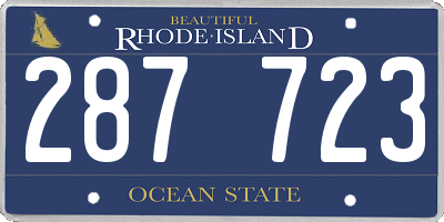 RI license plate 287723