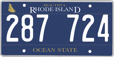 RI license plate 287724