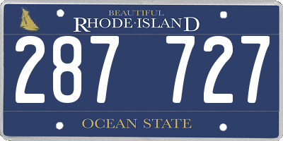 RI license plate 287727