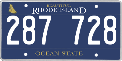 RI license plate 287728