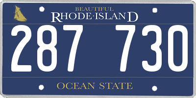 RI license plate 287730