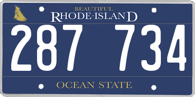 RI license plate 287734