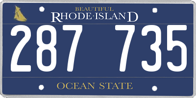 RI license plate 287735
