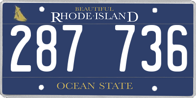 RI license plate 287736
