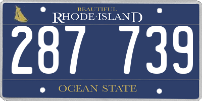 RI license plate 287739