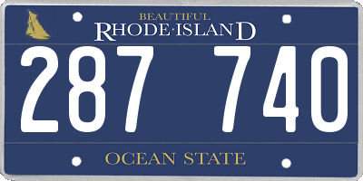 RI license plate 287740