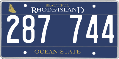 RI license plate 287744
