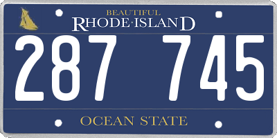 RI license plate 287745
