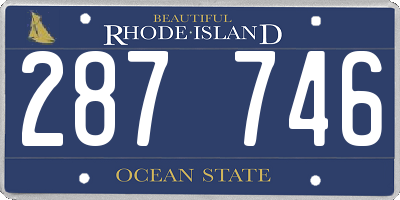 RI license plate 287746
