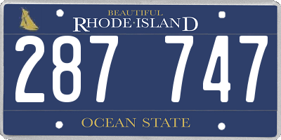 RI license plate 287747