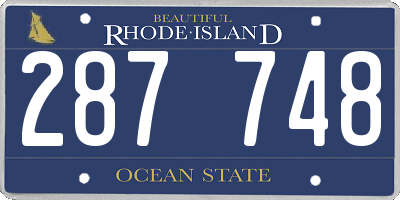 RI license plate 287748