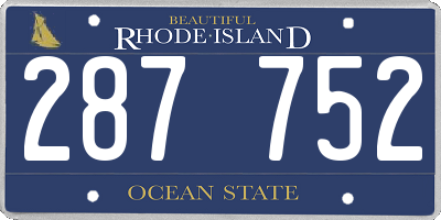 RI license plate 287752