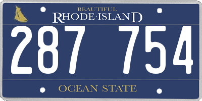 RI license plate 287754