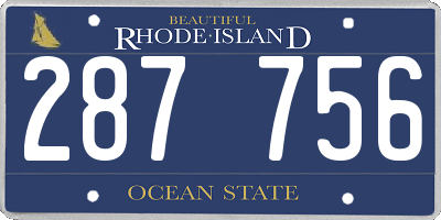 RI license plate 287756
