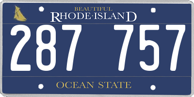 RI license plate 287757
