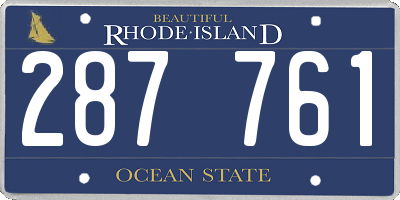 RI license plate 287761
