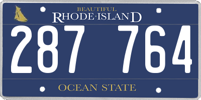 RI license plate 287764