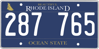 RI license plate 287765