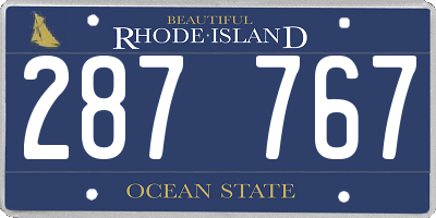 RI license plate 287767
