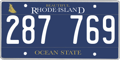 RI license plate 287769
