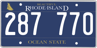 RI license plate 287770