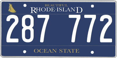 RI license plate 287772