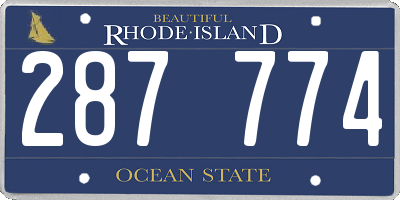 RI license plate 287774