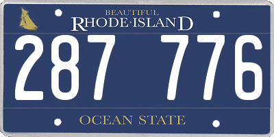 RI license plate 287776