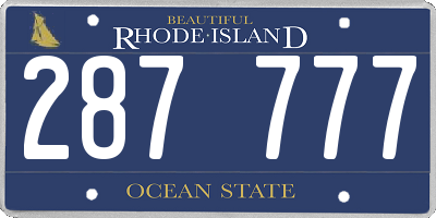 RI license plate 287777