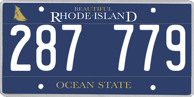RI license plate 287779