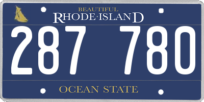 RI license plate 287780