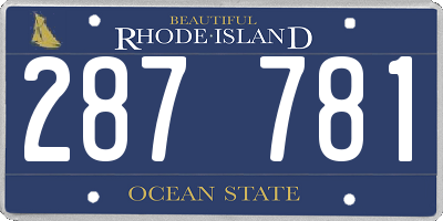 RI license plate 287781
