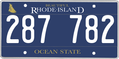 RI license plate 287782