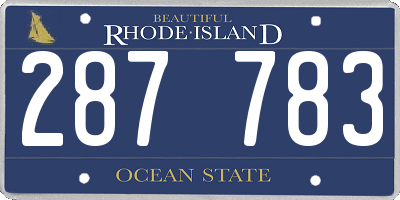 RI license plate 287783