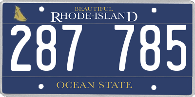 RI license plate 287785