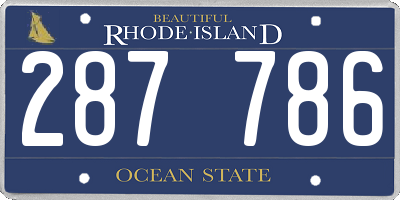 RI license plate 287786