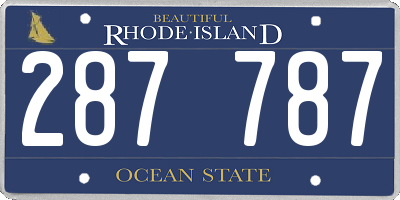 RI license plate 287787