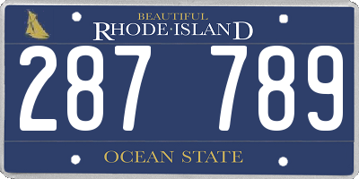 RI license plate 287789