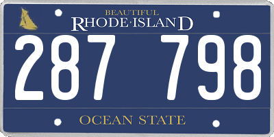 RI license plate 287798