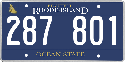 RI license plate 287801