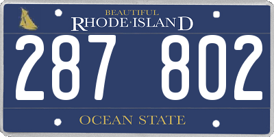 RI license plate 287802