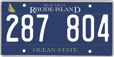 RI license plate 287804