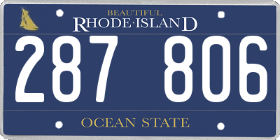 RI license plate 287806