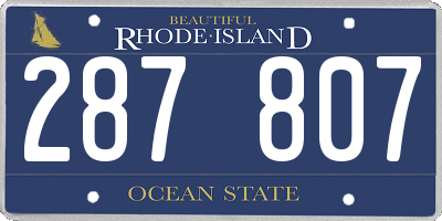 RI license plate 287807