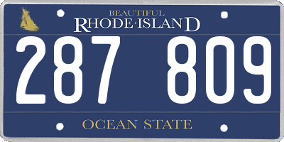 RI license plate 287809