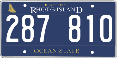 RI license plate 287810
